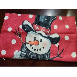 Christmas Pillow Cover Snowman Decor Xmas Holiday Decorative Accent Throw Case